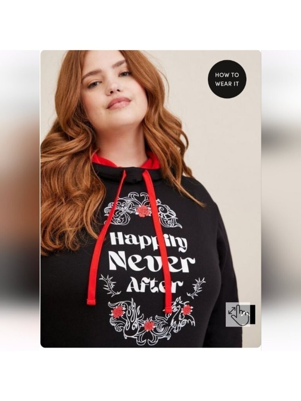 Torrid  Disney Villains Dress, Hoody Dress Happily Never After graphic black 1x - Picture 5 of 10